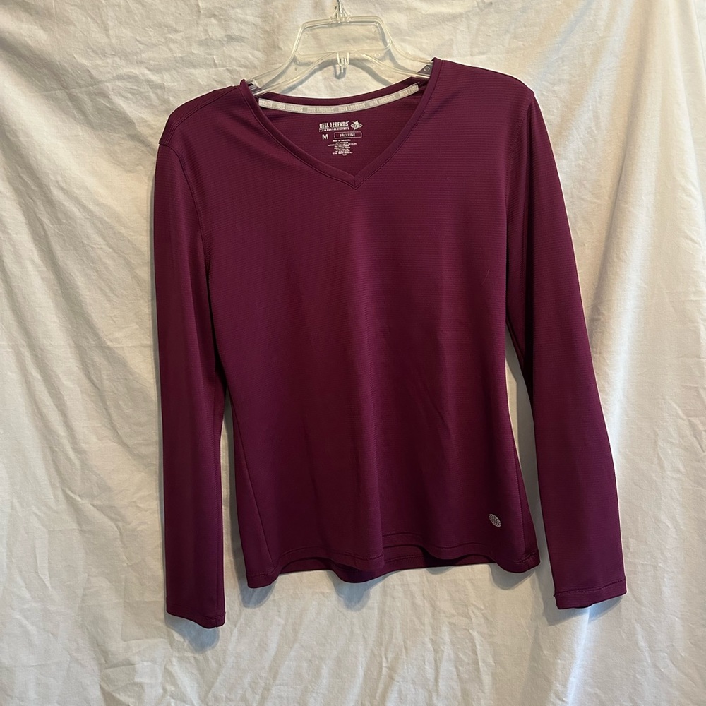 Reel Legends Purple Fitted Long Sleeve Tee